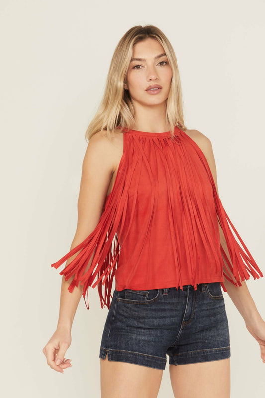 Idyllwind Madie Faux Suede Fringe Tank