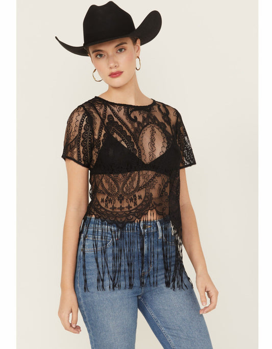 Idyllwind Lacey Fringe Short Sleeve Shirt