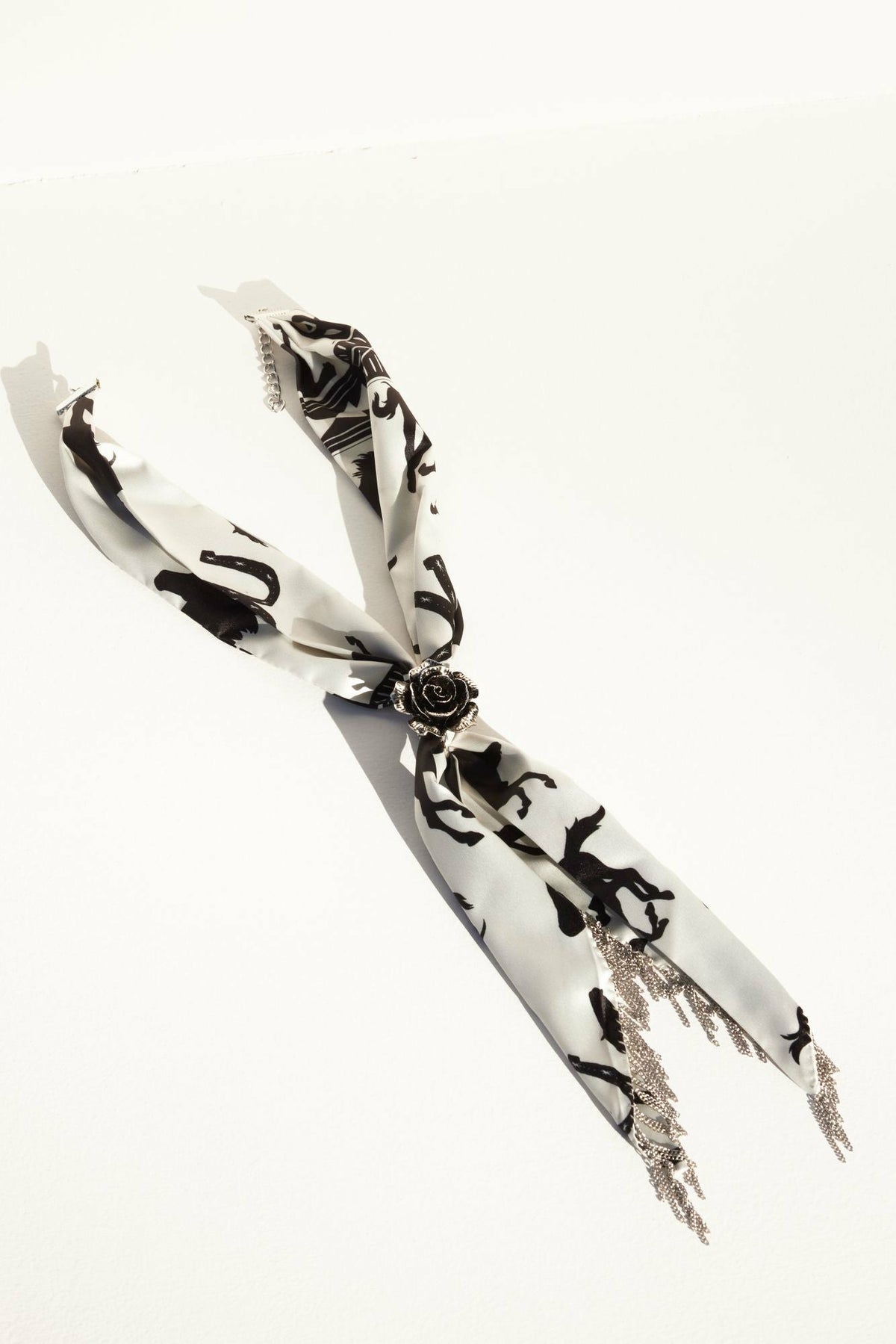 Idyllwind Georgia Chain Fringe Bandana Necklace with Rose Slider