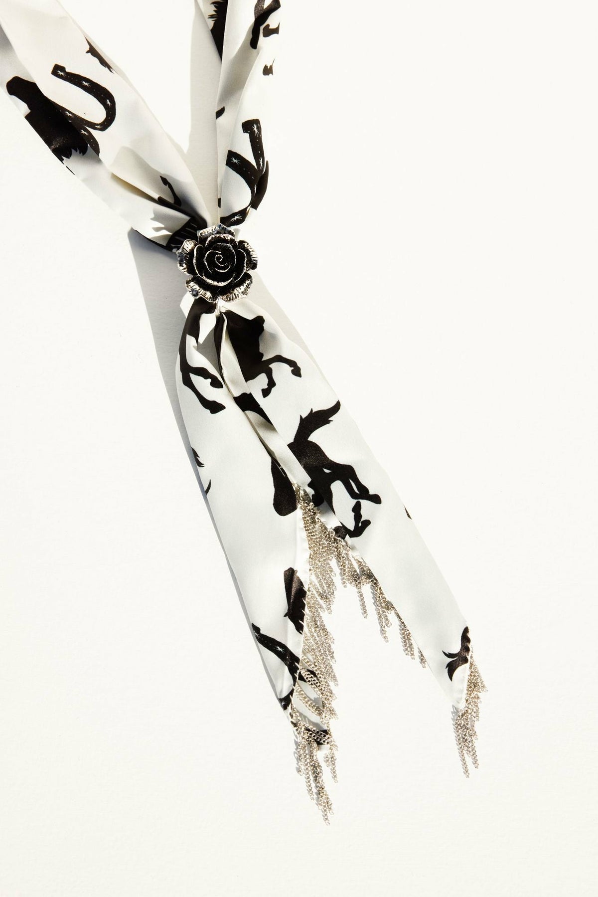 Idyllwind Georgia Chain Fringe Bandana Necklace with Rose Slider