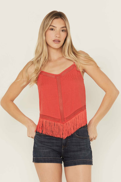 Idyllwind Briarwick Jacquard Fringe Sleeveless Tank Top