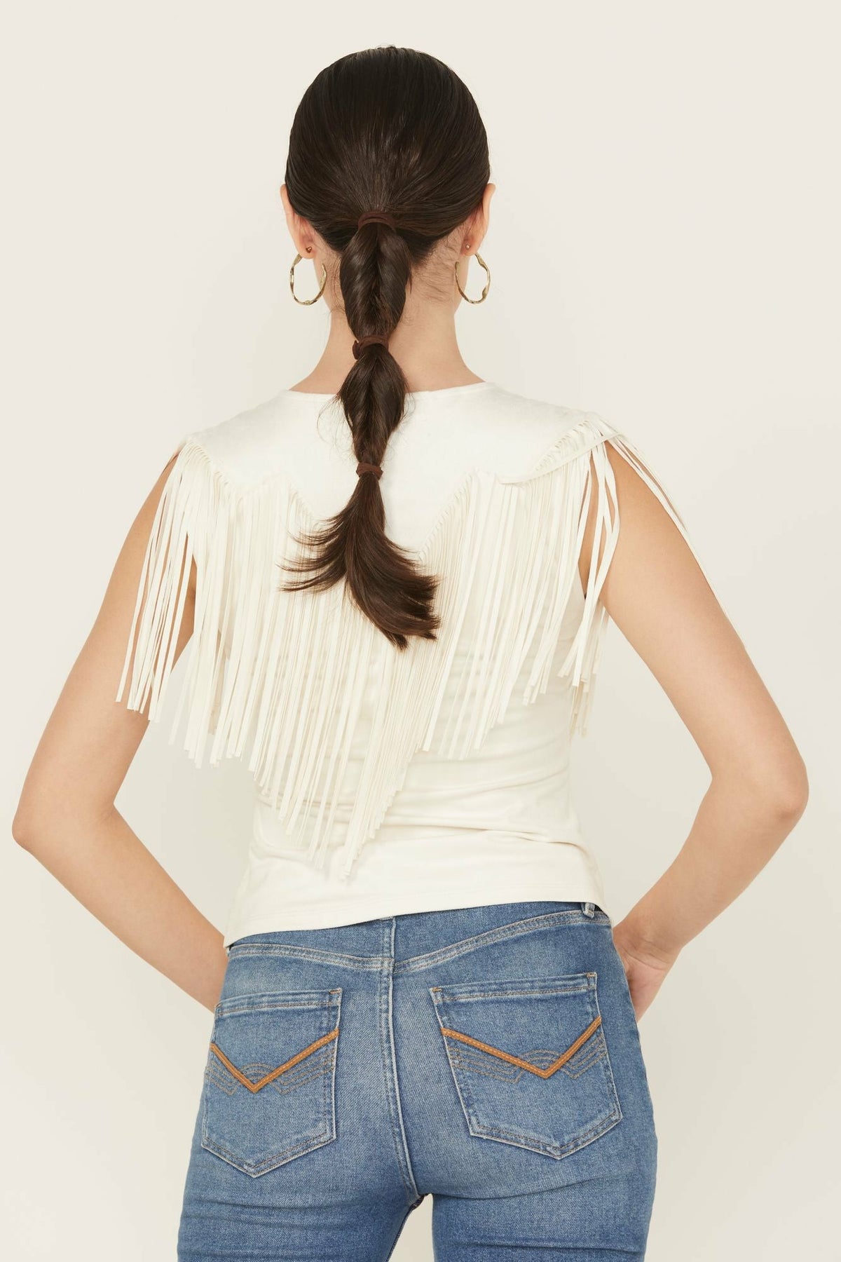 Idyllwind Lady Luck Fringe Faux Suede Top