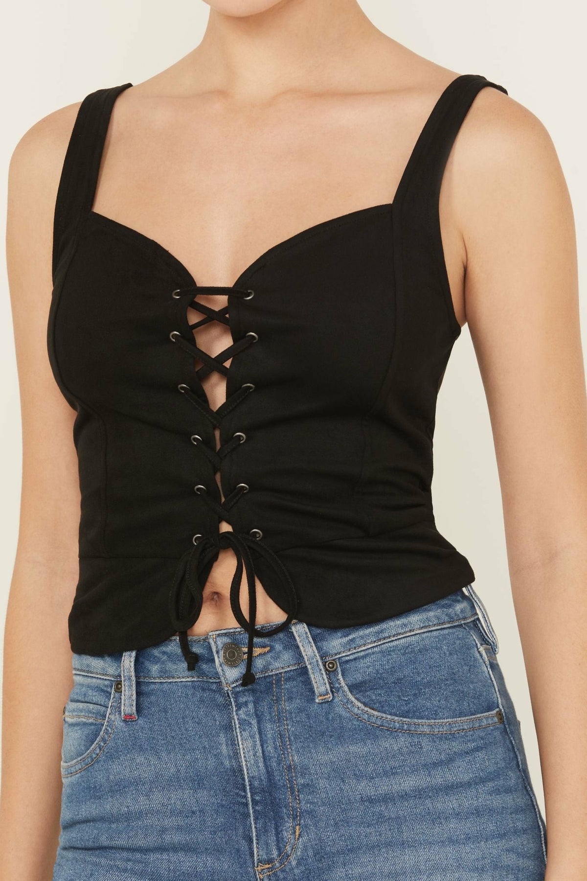 Idyllwind Eastland Faux Suede Lace-Up Corset