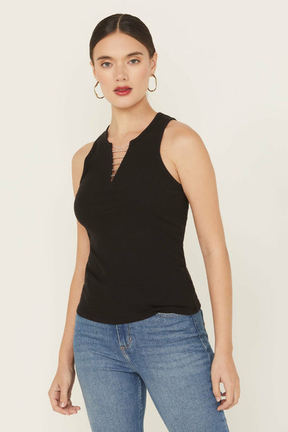 Idyllwind Rhinestone Chain Ribbed Tank