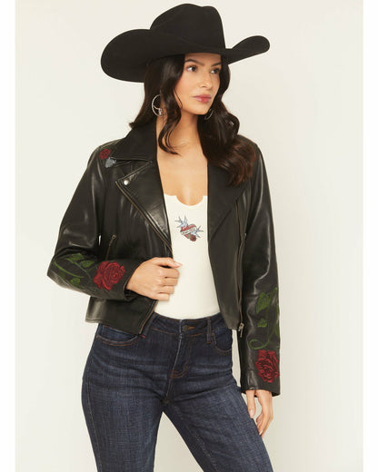 Idyllwind Glenrose Floral Leather Jacket