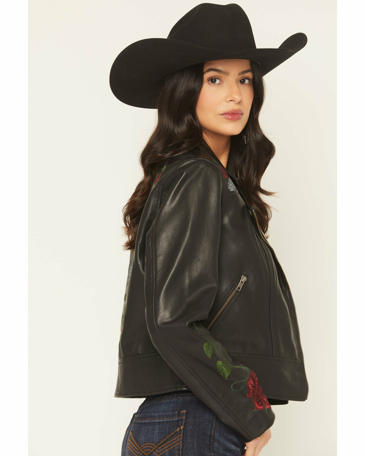 Idyllwind Glenrose Floral Leather Jacket