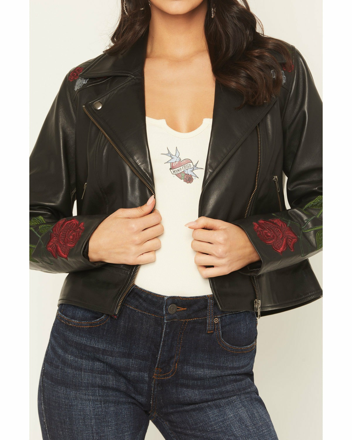 Idyllwind Glenrose Floral Leather Jacket