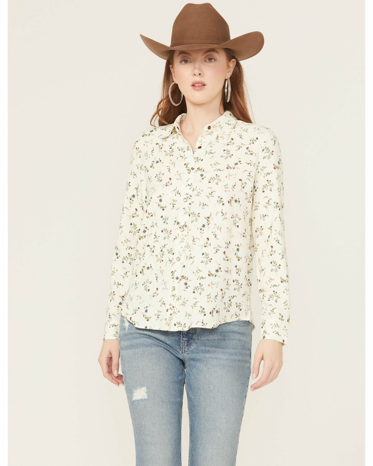 Idyllwind Snowden Floral Print Long Sleeve Featherlight Western Shirt