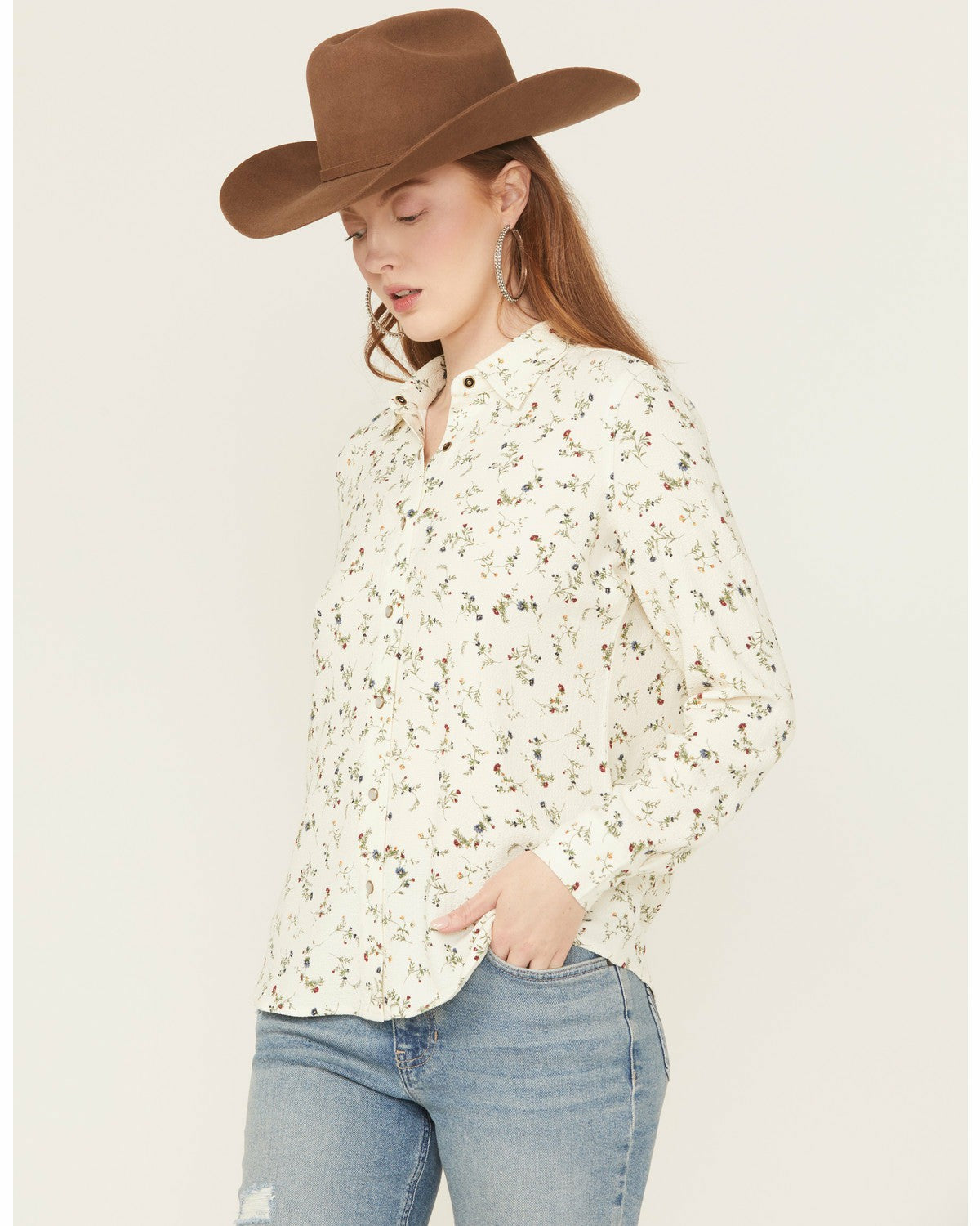 Idyllwind Snowden Floral Print Long Sleeve Featherlight Western Shirt