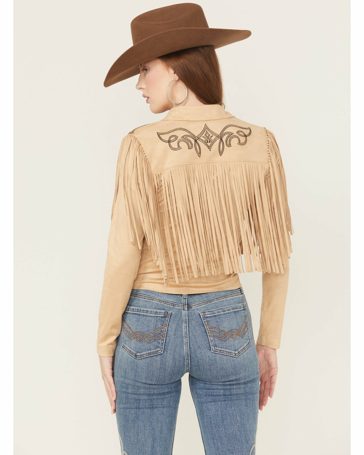 Idyllwind McKinney Faux Suede Long Sleeve Fringe Top