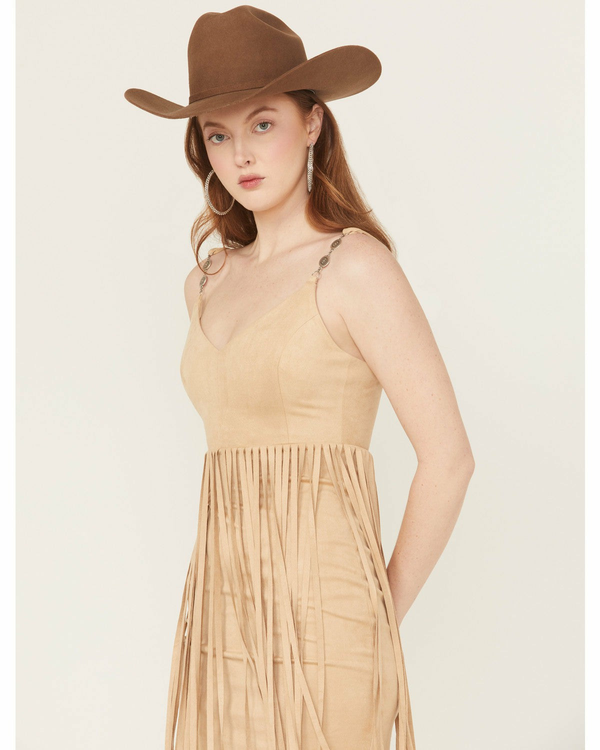 Idyllwind Ramsey Concho Trim Faux Suede Mini Dress