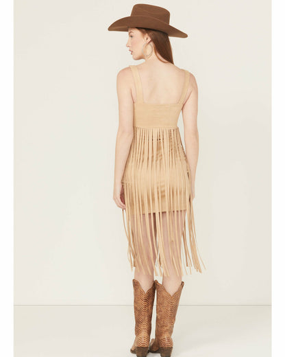 Idyllwind Ramsey Concho Trim Faux Suede Mini Dress