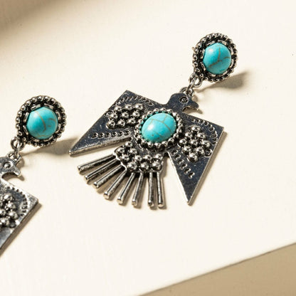 Idyllwind Turquoise Beaded Thunderbird Earrings