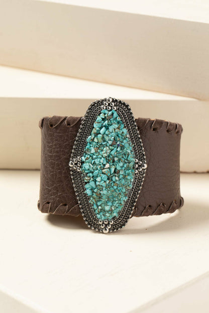 Idyllwind Leather And Gem Cuff Bracelet