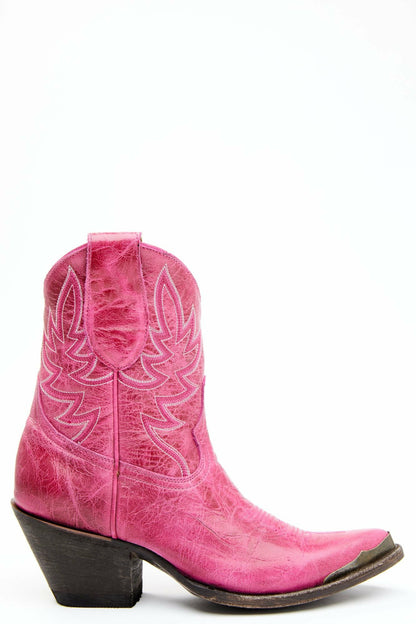 Idyllwind Wheels Pink Leather Western Booties - Round Toe