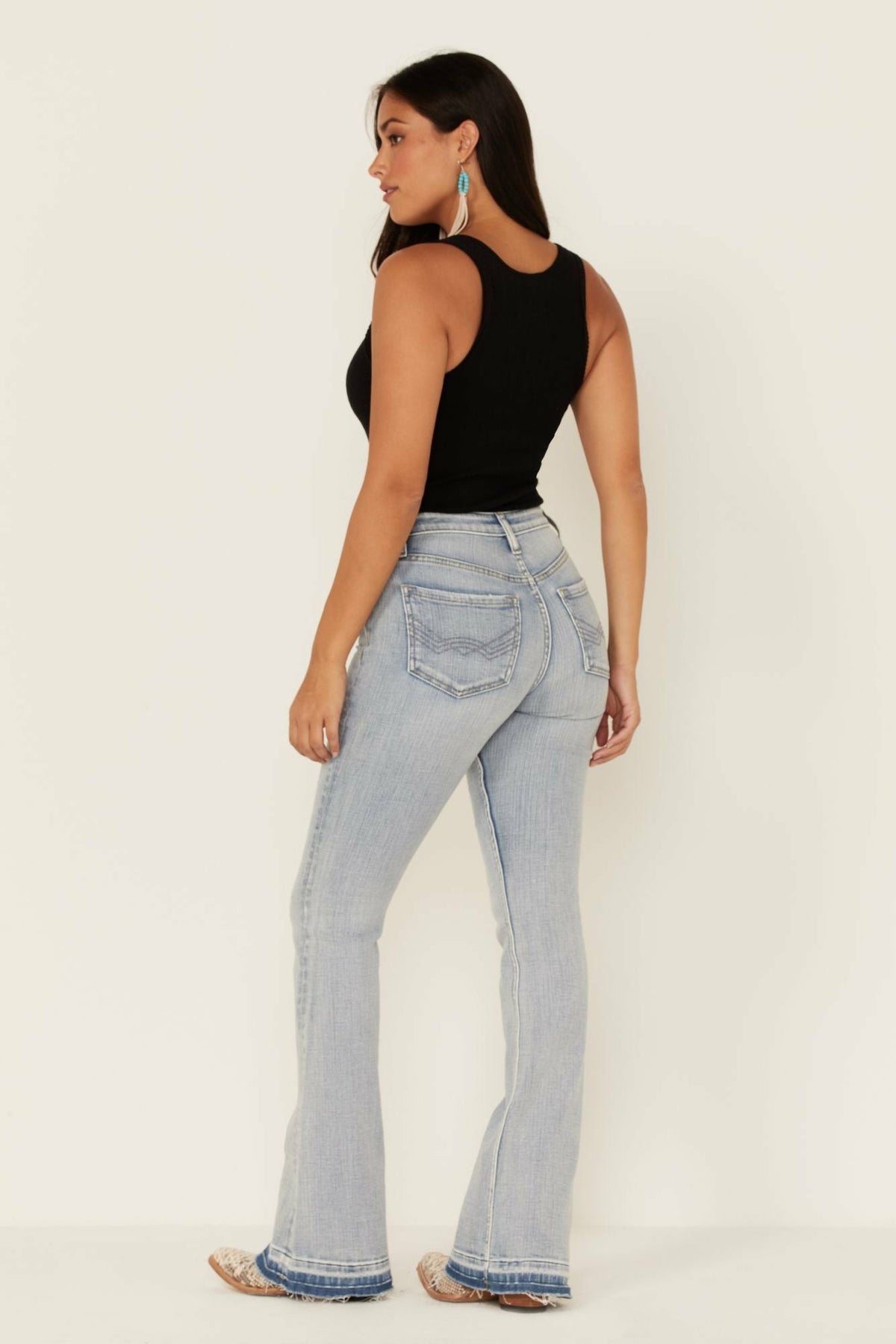 Idyllwind Light Wash Mustang High Risin Released Hem Flare Jeans