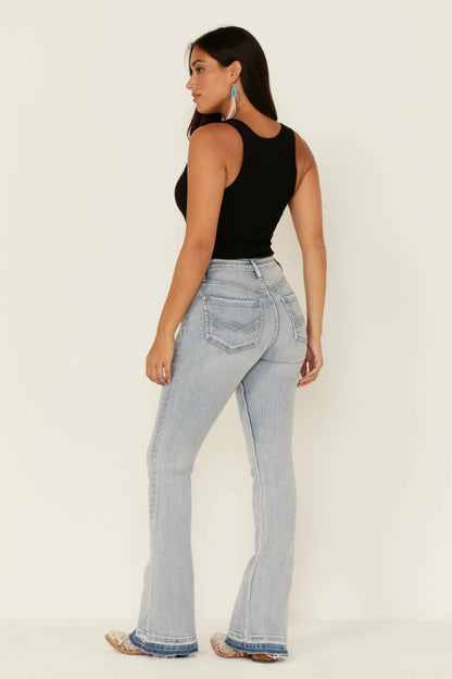 Idyllwind Light Wash Mustang High Risin Released Hem Flare Jeans