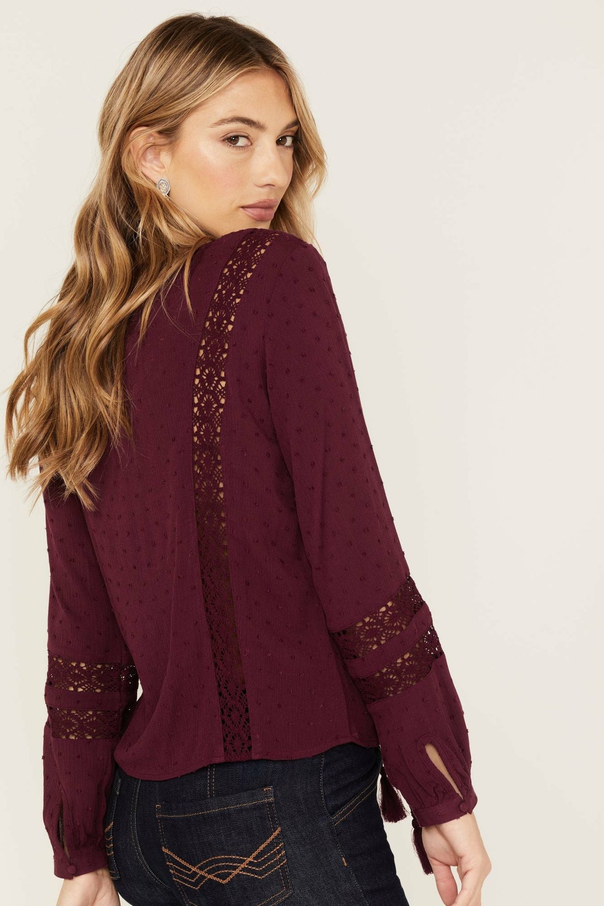 Idyllwind Romance Floral Embroidered Swiss Dot Blouse