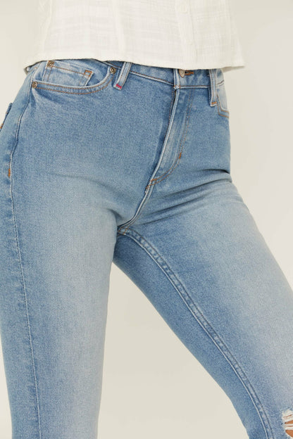 Idyllwind High Risin' Roadtrip Wash Stretch Distressed Knee Flare Jeans