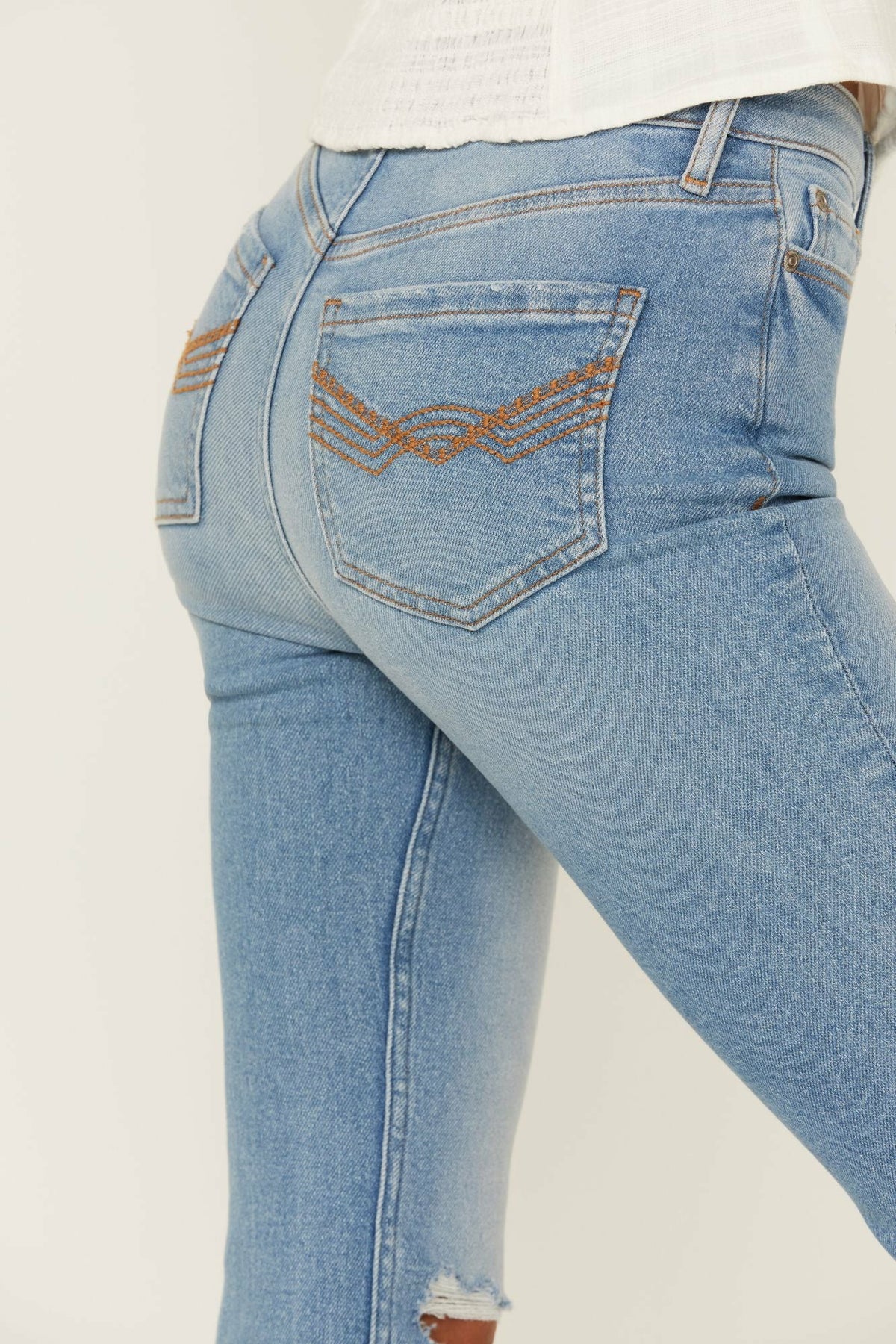 Idyllwind High Risin' Roadtrip Wash Stretch Distressed Knee Flare Jeans