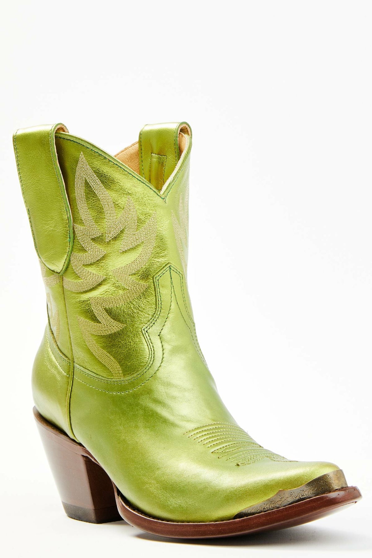 Idyllwind Envy Metallic Green Fashion Leather Western Booties - Round Toe