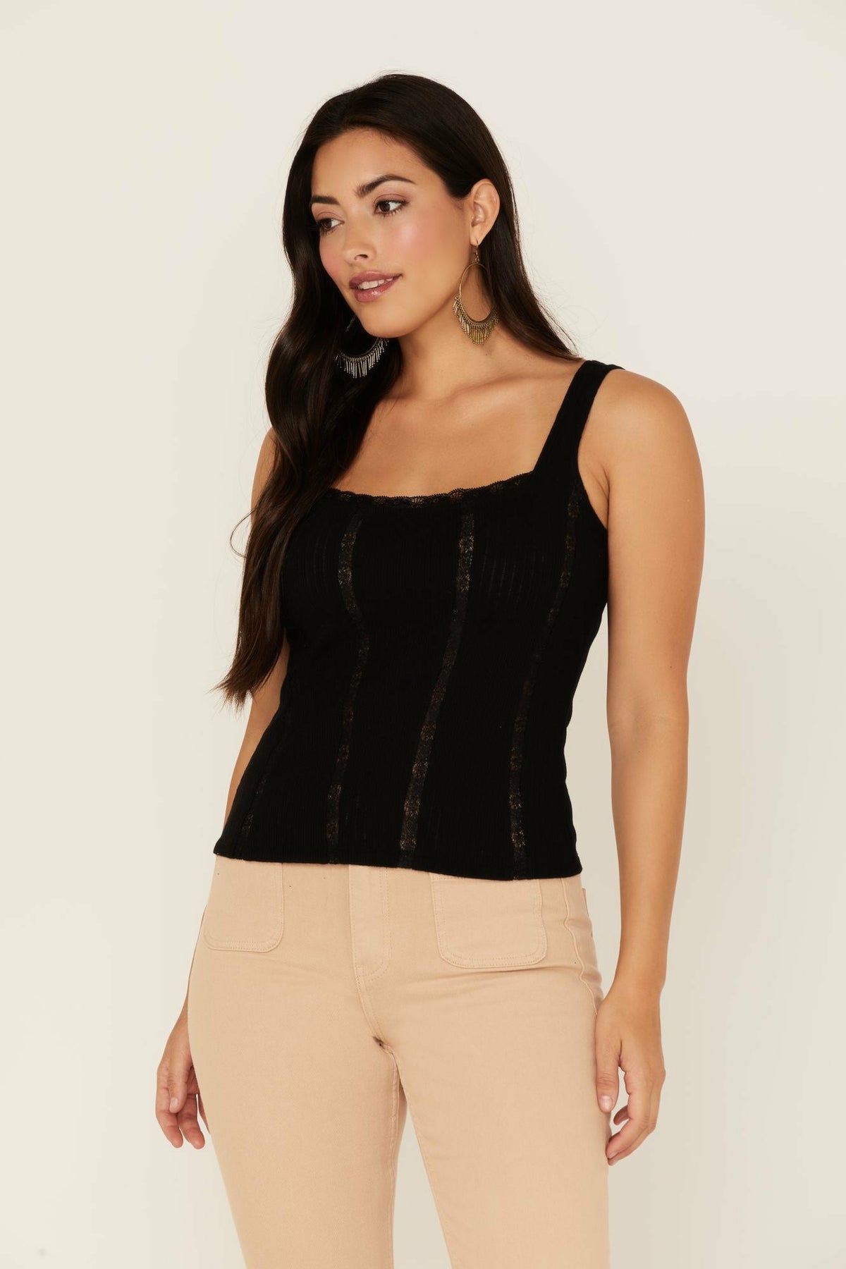 Idyllwind Sparrow Pointelle Rib Lace Tank Top