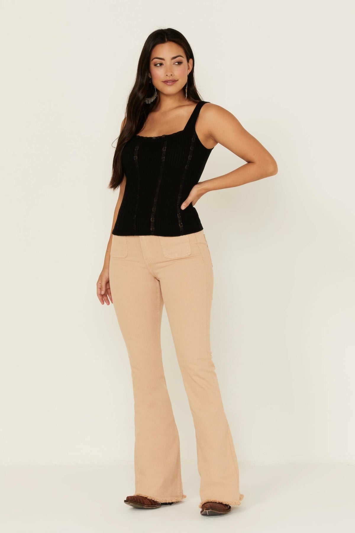 Idyllwind Sparrow Pointelle Rib Lace Tank Top