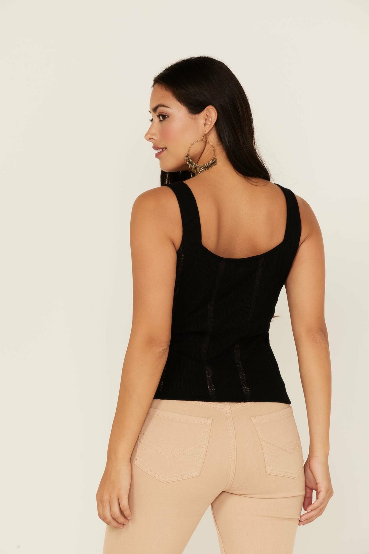 Idyllwind Sparrow Pointelle Rib Lace Tank Top
