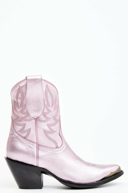Idyllwind Tickled Metallic Pink Leather Fashion Western Booties - Round Toe