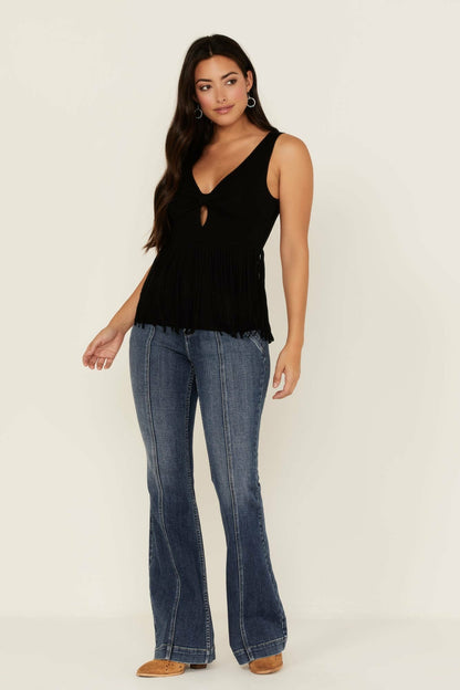 Idyllwind Bluebell Twist & Fringe Tank Top