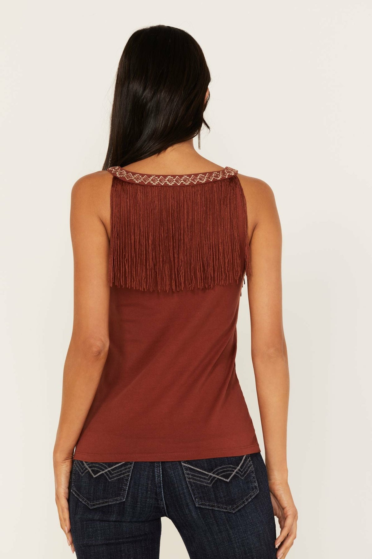 Idyllwind Songstress Embroidered Fringe Tank Top