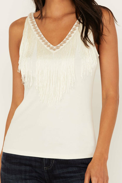 Idyllwind Songstress Embroidered Fringe Tank Top