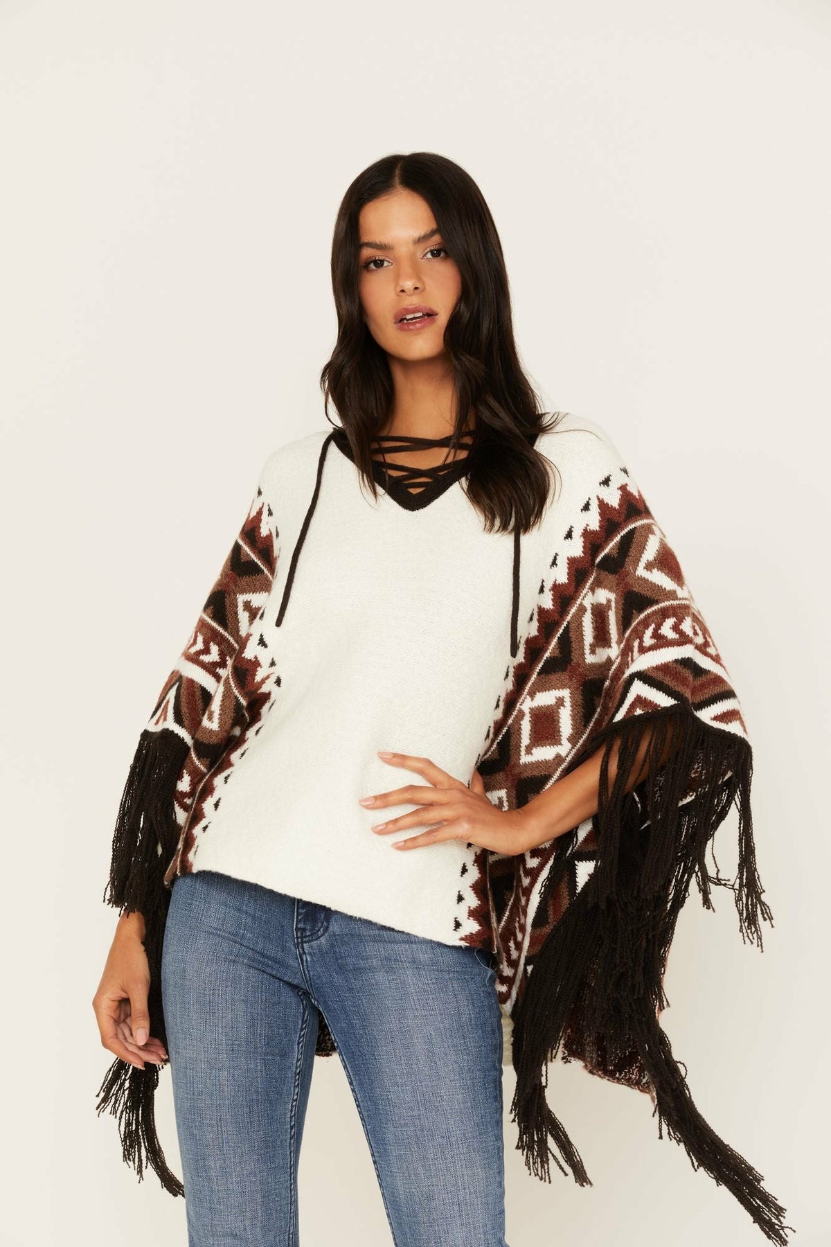 Idyllwind Southwestern Knit Poncho Sweater