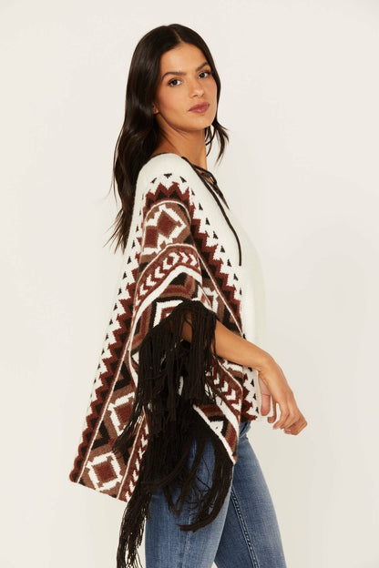 Idyllwind Southwestern Knit Poncho Sweater