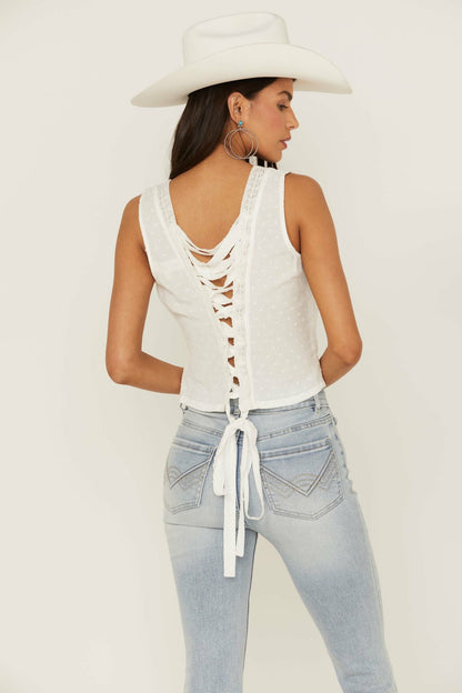 Idyllwind Quail Ridge Lace Back Tank Top