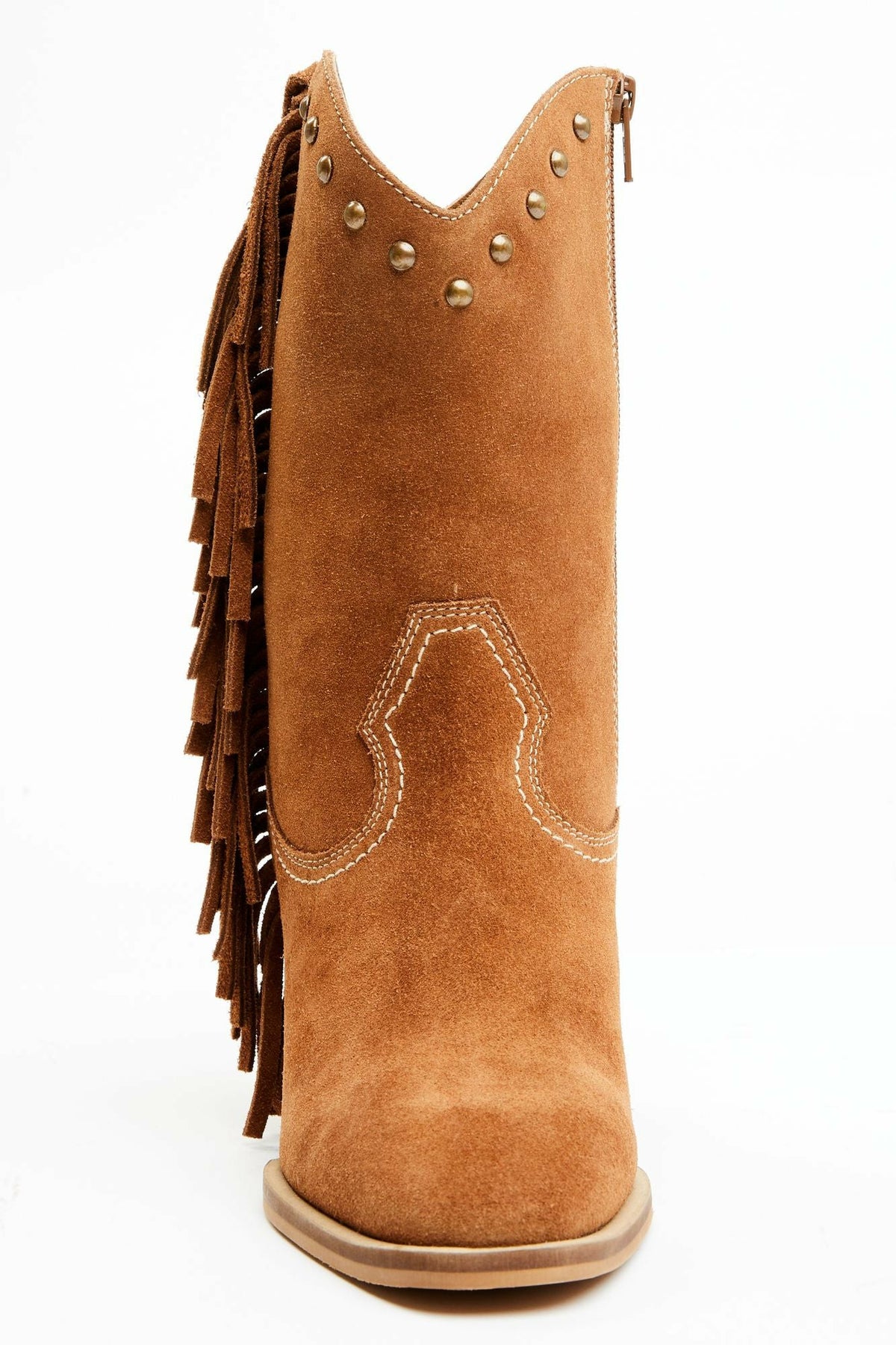 Idyllwind Sidewinder Studded Fringe Suede Fashion Booties - Round Toe