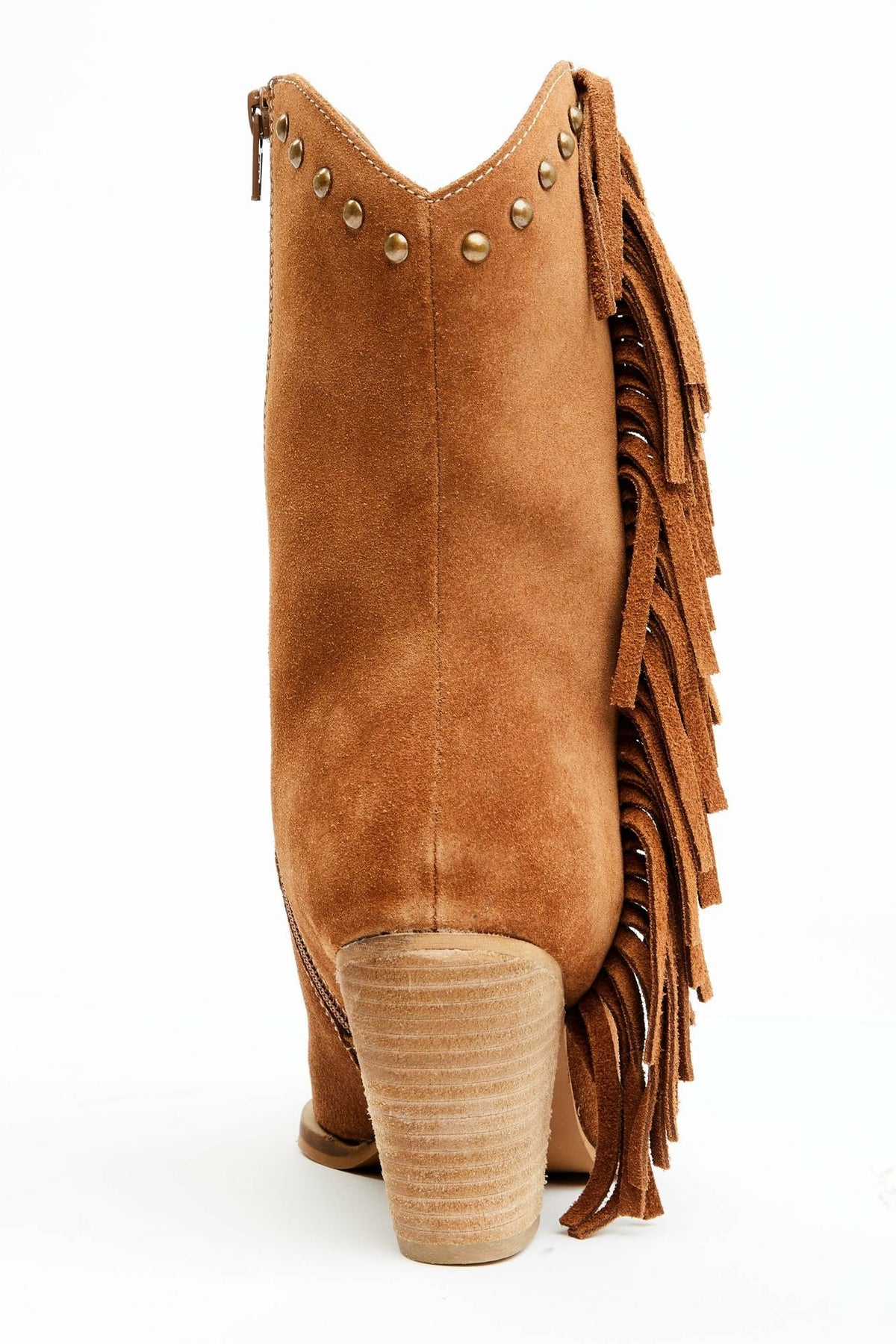 Idyllwind Sidewinder Studded Fringe Suede Fashion Booties - Round Toe