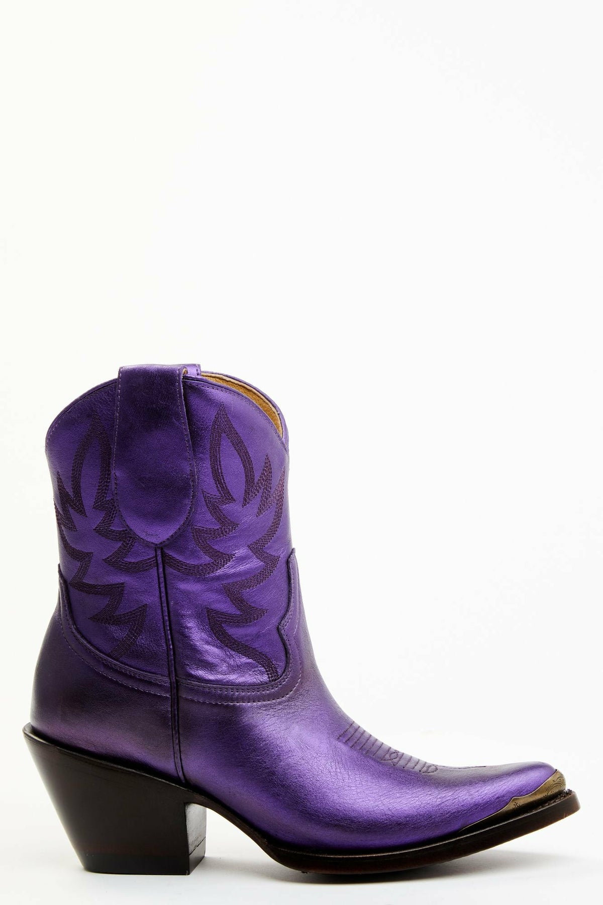 Idyllwind Wheels Metallic Violet Leather Booties - Round Toe