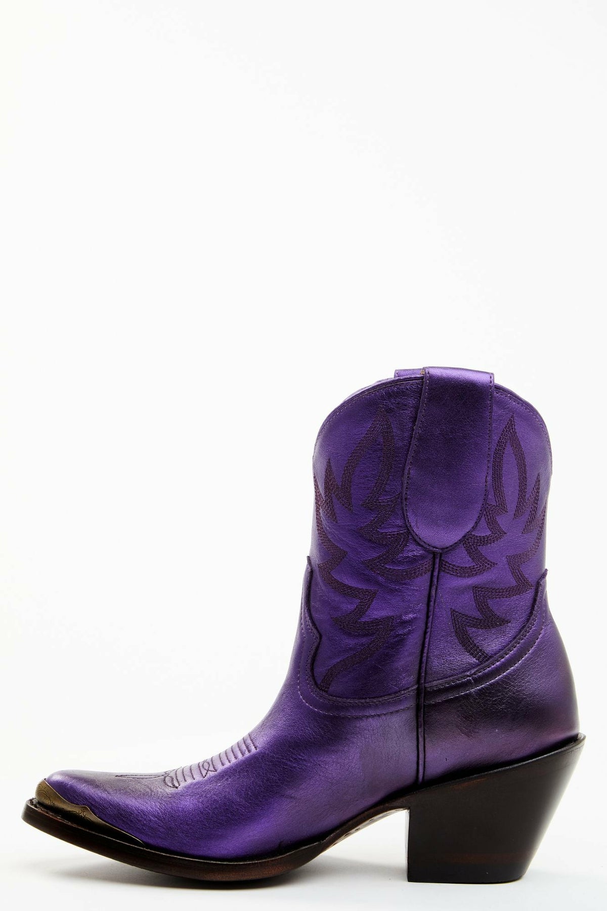 Idyllwind Wheels Metallic Violet Leather Booties - Round Toe