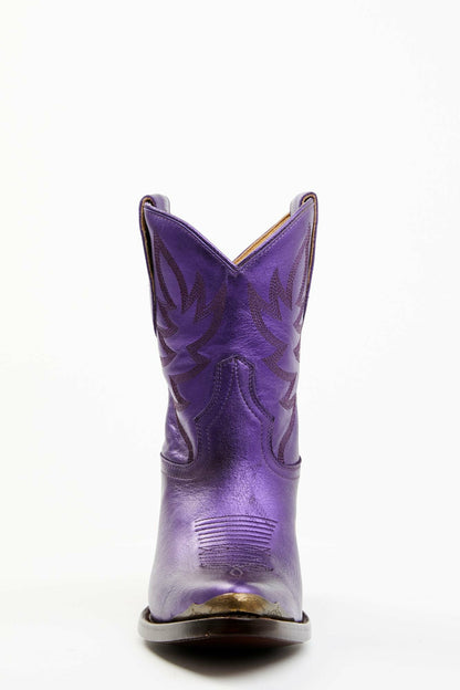 Idyllwind Wheels Metallic Violet Leather Booties - Round Toe