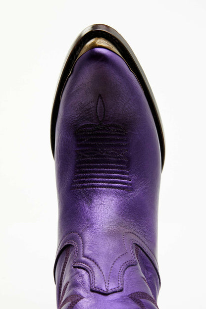 Idyllwind Wheels Metallic Violet Leather Booties - Round Toe