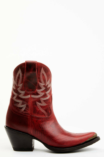 Idyllwind Wheels Red Leather Western Booties - Round Toe