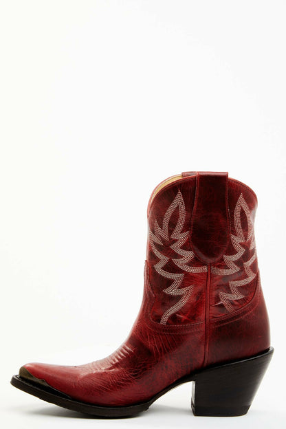 Idyllwind Wheels Red Leather Western Booties - Round Toe