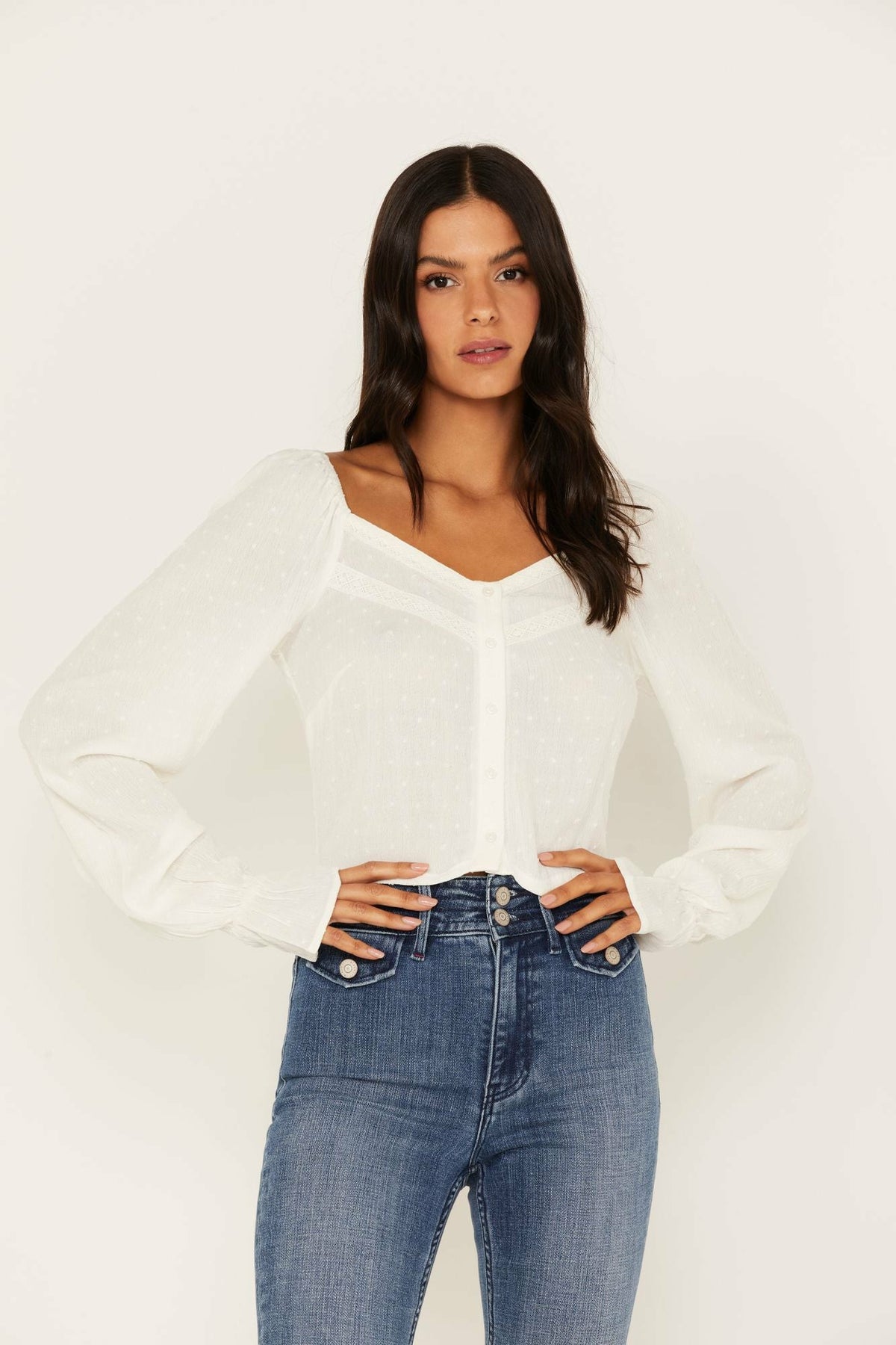 Idyllwind Swiss Dot Lace Poet Top