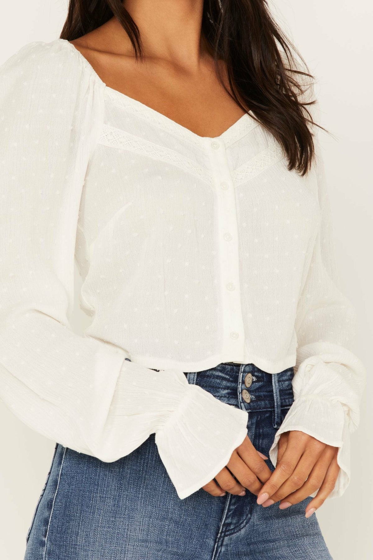 Idyllwind Swiss Dot Lace Poet Top