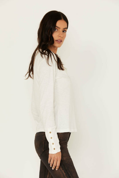 Idyllwind Velvet Trim Henley Top