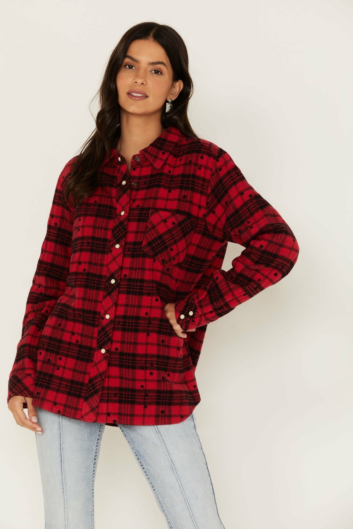 Idyllwind Tira Plaid Star Print Flannel Top