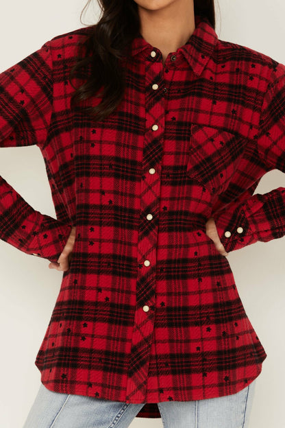 Idyllwind Tira Plaid Star Print Flannel Top