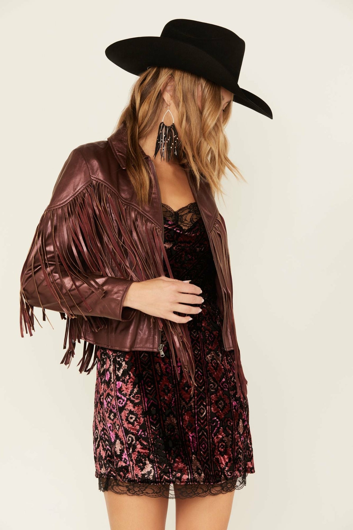 Idyllwind Metallic Fringe Leather Moto Jacket