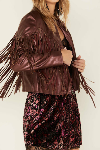 Idyllwind Metallic Fringe Leather Moto Jacket